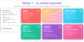 Atelier 1 - Rendu monnaie billets & pièces