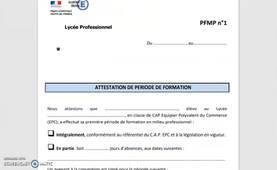 Présentation du livret de PFMP CAP EPC