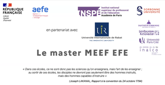 Webinaire 2026 Inspé paris Master MEEF 1er degré