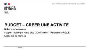 BUDGET - CREER UNE ACTIVITE