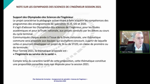 Les enjeux de la rénovation de la spécialité sciences de l'ingénieur dans la voie générale du lycée: Projet d’Olympiades des Sciences de l’ingénieur