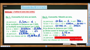 VITESSE convertir km/h et m/s