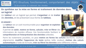 SFC1m-Traitement des données : mise en forme et traitement de données (calculs, filtre, tri) dans un logiciel (tableur)