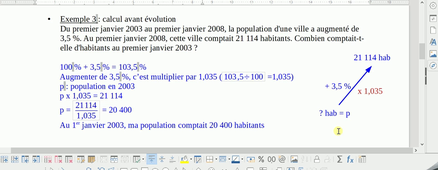 calculer une valeur avant évolution en pourcentage