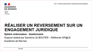 REALISER UN REVERSEMENT SUR UN ENGAGEMENT JURIDIQUE - ORDONNATEUR