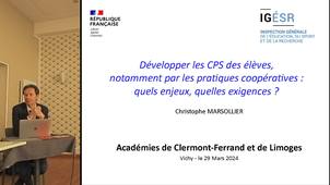 Séminaire académique ProFAN-Transfert 8 & 9 juillet 24 : Conférence M. Marsollier, Dr en sciences de l’éducation, IGÉRS