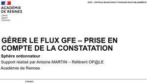 PRENDRE EN COMPTE DE LA CONSTATATION - GESTIONNAIRE