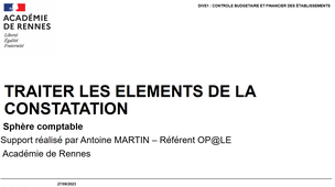 TRAITER LES ELEMENTS DE LA CONSTATATION - COMPTABLE