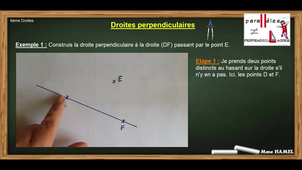 DROITES - Tracer des droites perpendiculaires à .... passant par... avec un compas