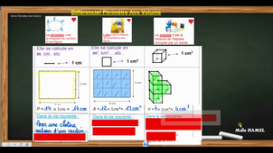 Différencier perimètre aire volume