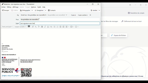 Le lien Signature dans le logiciel Thunderbird