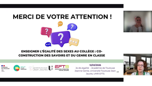 Semaine Egalité 2026 - Jeanne Gente, Enseigner l’égalité des sexes au collège : coconstruction des savoirs et du genre en classe ».m4v