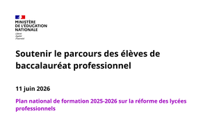 PNF - Soutenir le parcours des élèves de baccalauréat professionnel