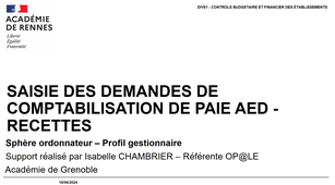 Saisir les demandes de comptabilisation de paie AED - Recettes - ORDO