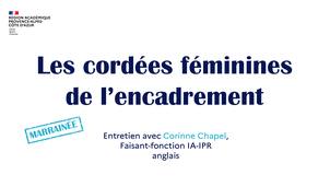 Cordées féminines de l'encadrement : Corinne Chapel