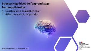 Conférence la compréhension _ Sciences cognitives de l'apprentissage