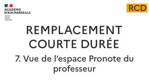 RCD : 7.Vue de l'espace Pronote du professeur