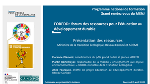 FOREDD 2023 - Présentation des ressources