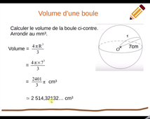 Calculer le volume d'une boule (exemple)