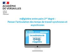 Les webinaires de m@gistère - m@gistère entre pairs 2nd degré : Penser l'articulation des temps de travail synchrones et asynchrones