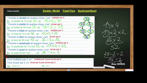 CALCUL MENTAL - Double moitié triple quart