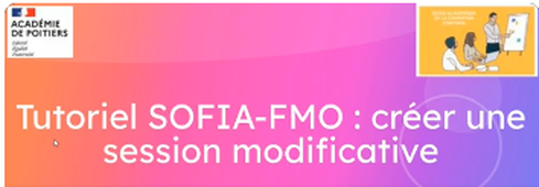 Créer une session modificative dans SOFIA FMO