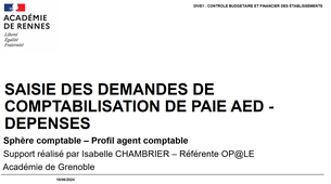 Saisir les demandes de comptabilisation de paie AED - Dépenses - ORDO