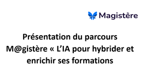 Présentation du parcours Magistère 2 