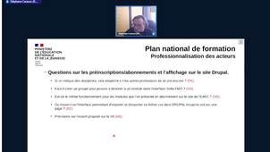 webinaire 14 septembre - SOFIA FMO- Questions sur les préinscriptions, abonnements, affichage DRUPAL