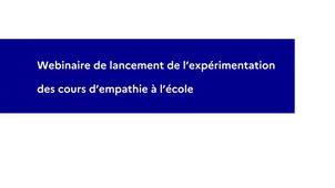 Lancement de l’expérimentation des cours d’empathie dans les écoles - Séminaire du 20 décembre 2023