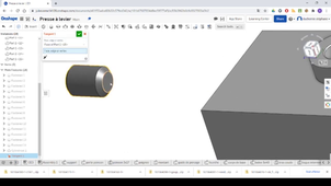 ONSHAPE modeleur 3D SaaS - TP Presse: Assemblage des composants non standards.
