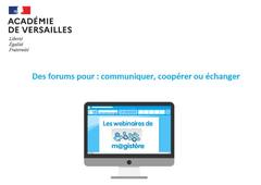 Les webinaires de m@gistère - Des forums pour communiquer, coopérer ou échanger