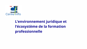 L’environnement juridique et l’écosystème de la formation professionnelle