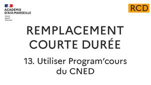 RCD : 13. Utiliser Program'cours