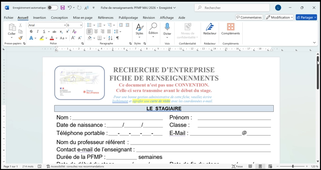 Fiche de renseignements V2