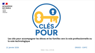 Les Clés pour - Accompagner les élèves et les familles vers la voie professionnelle et la voie technologique