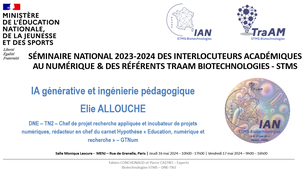 2024 - Intelligence Artificielle et Ingenierie Pédagogique - SemNat Biotechnologies-STMS