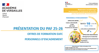 Webinaire de présentation du programme de formation des personnesl d'encadrement