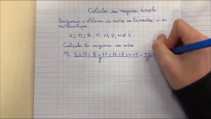 Calculer une moyenne simple