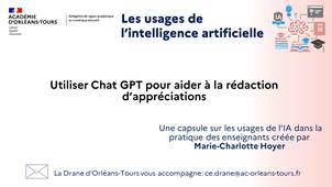 IA au service des enseignants - Utiliser Chat GPT pour aider à la rédaction d'appréciations.