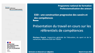 PNF 2022/2023 - EDD présentation du référentiel de compétences - Monique Dupuis