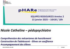 pHARe : conférence de Nicole Catheline, pédopsychiatre