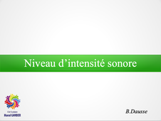 OS1a-2 : Niveau d'intensité sonore (complément)