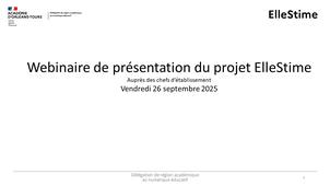 webinaire : Présentation du projet ElleStime aux chefs d'établissement (26/09/2025)