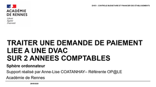 DEMANDE DE PAIEMENT LIEE A DES DVAC SUR 2 ANNEES