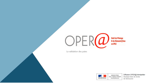 [OPER@ Paie] Validation des paies