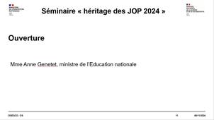 Ouverture d'Anne Genetet, ministre de l'Education nationale