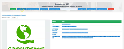 Présentation du site de la simulation de COP