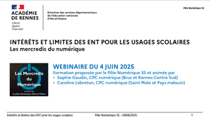 Intérêts et limites de l'ENT pour les usages scolaires - Mdn - 04/06/2025