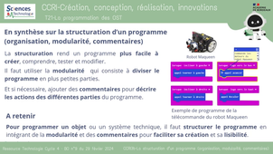 CCRI3b-La structuration d'un programme (organisation, modularité, commentaires)